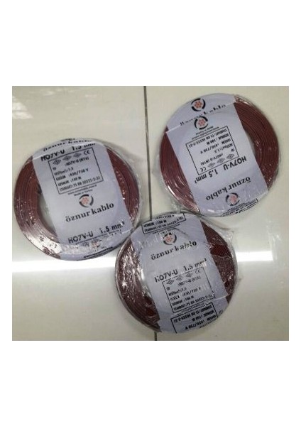 1,5 Mm Nya Kablo Tek Damar Kahverengi 100 Metre