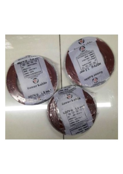 1,5 Mm Nya Kablo Tek Damar Kahverengi 100 Metre fiyatları