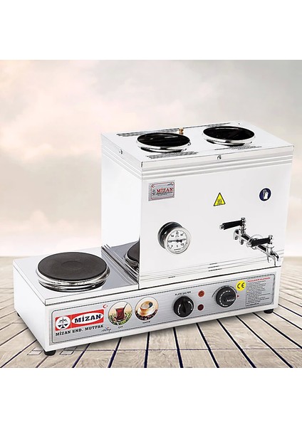 30 lt Elektrikli Pleyt'li Çay&Kahve Seti Kazanı ( Isı Göstergeli )