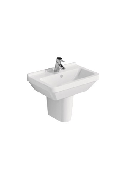 S50 Kompakt Lavabo 55 Cm Dar Orta Armatür Delikli Su Taşma Delikl