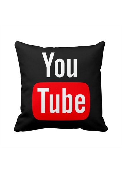 Youtube Siyah Sosyal Medya Saten Yastık