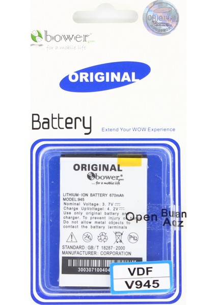 Or Vodafone 945 Batarya 1500Mah