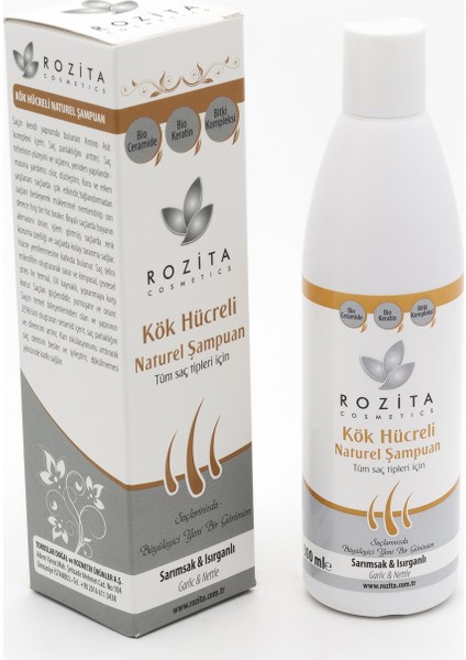 Rozita Kozmetik Kök Hücreli Sarımsak Isırgan Yağlı Bitkisel Şampuan 300Ml