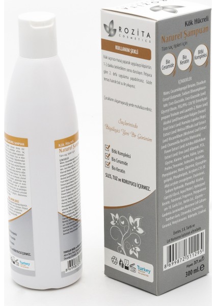 Rozita Kozmetik Kök Hücreli Sarımsak Isırgan Yağlı Bitkisel Şampuan 300Ml