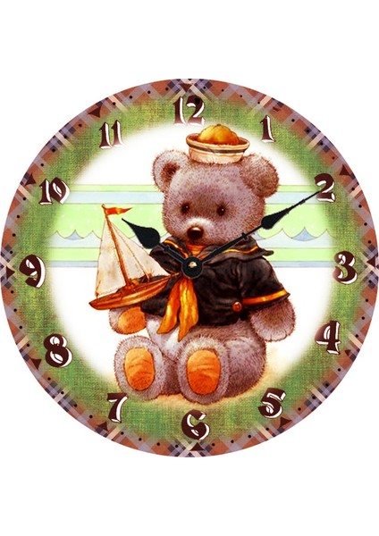 Ahşap Yuvarlak Çocuk Duvar Saati