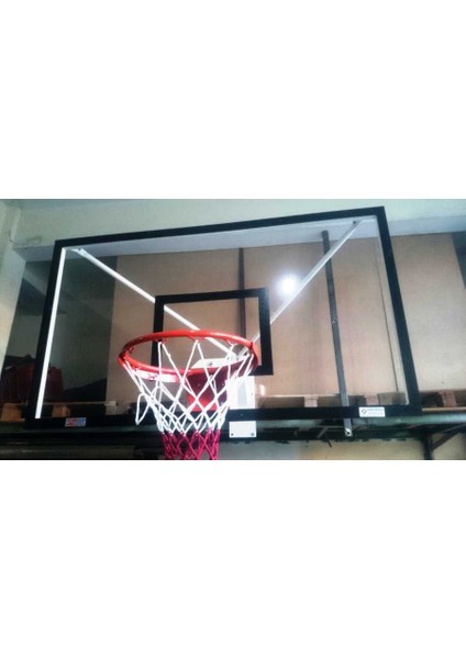 Duvara Monte Pota Tek Noktadan Bağ. 10 MM 105*180, Akrilik Cam , Basketbol Potası 45 Cm Sabit Çem.