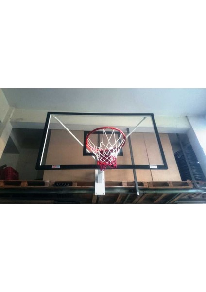 Duvara Monte Pota Tek Noktadan Bağ. 10 MM 105*180, Akrilik Cam , Basketbol Potası 45 Cm Sabit Çem.