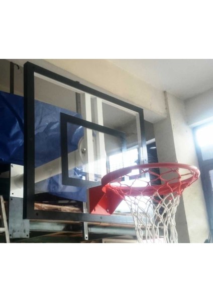 Duvara Monte Pota Tek Noktadan Bağ. 10 MM 90*120, Akrilik Cam , Basketbol Potası 45 Cm Sabit Çem.