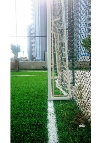 Futbol Kale Filesi 2,5 mm Kord İp 3,2*2,20*0,8 m , 12,5*12,5 Göz Genişliği Beyaz