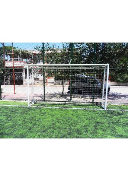 Futbol Kale Filesi 2,5 mm Kord İp 3,2*2,20*0,8 m , 12,5*12,5 Göz Genişliği Beyaz