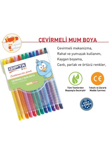 Mum Boya 12'li Çevirmeli