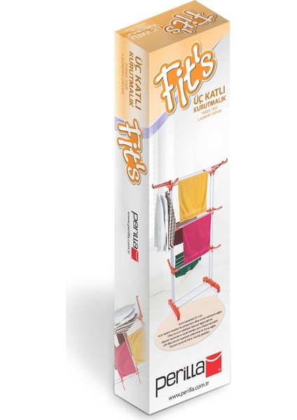 Doğrular Perilla Fit’s Metal 3 Katlı Tekerlekli Kurutmalık