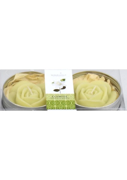 Aroma Mum Kokulu Metal Güllü 2Li Jasmıne 17*8.5*4Cm