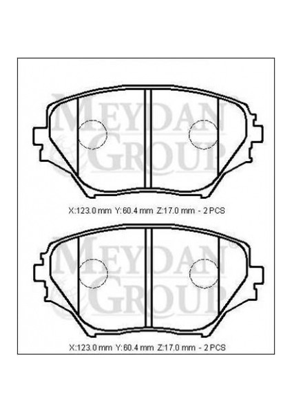 Toyota Rav4- 01/04 Ön Fren Balatası (Disk) (123X60,4X17) (Daiwa)