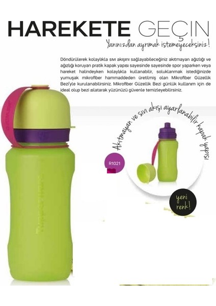 Yeşil Kapaklı Spor Matara