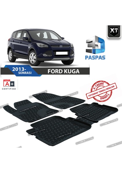 Ford Kuga 3D Havuzlu Paspas 2013- Sonrası
