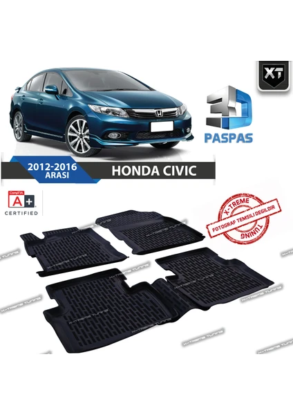 Xt Honda Civic 2012- Sonrası 3D Havuzlu Paspas