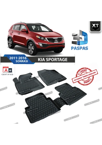 Xt Kia Sportage 2011-2016 Arası 3D Havuzlu Paspas