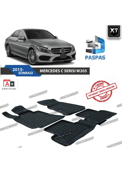 Xt Mercedes C Serisi W205 3D Havuzlu Paspas 2015- Sonrası