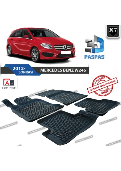 Xt Mercedes B Serisi W246 3D Havuzlu Paspas 2012- Sonrası