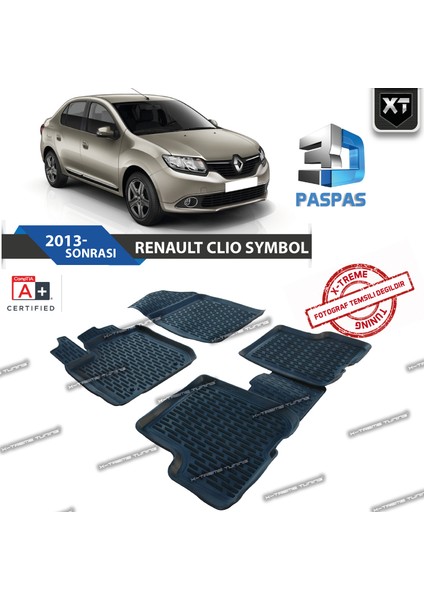 Xt Renault Symbol 3D Havuzlu Paspas 2013- Sonrası