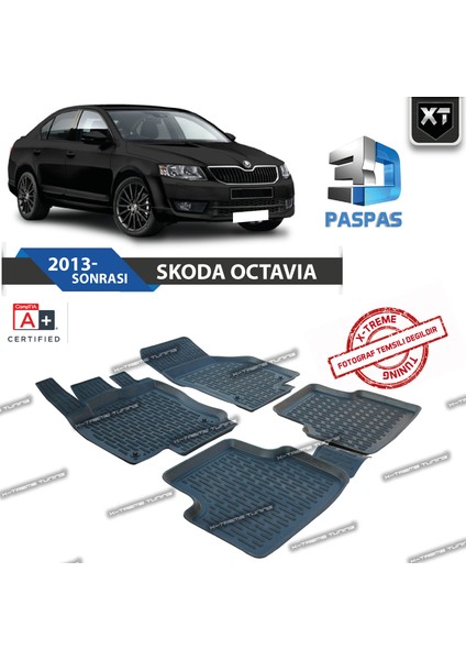 Xt Skoda Octavia 3D Havuzlu Paspas 2013- Sonrası