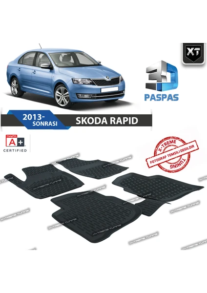 Xt Skoda Rapid 3D Havuzlu Paspas 2013- Sonrası