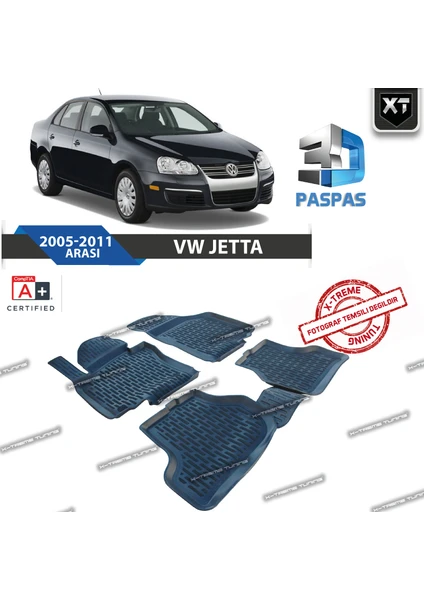 Xt Vw Jetta 2005-2011 Arası 3D Havuzlu Paspas