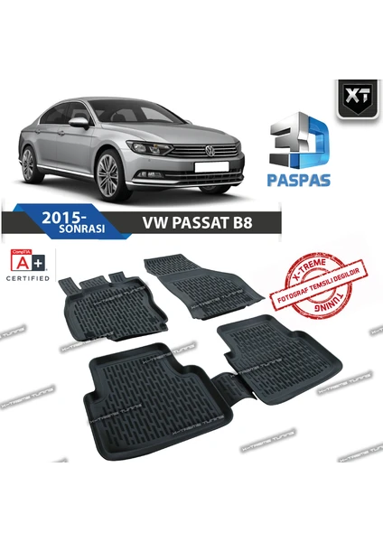 Xt Vw Passat B8 2015- Sonrası 3D Havuzlu Paspas