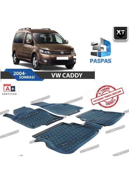 Xt Vw Caddy 3D Havuzlu Paspas 2004- Sonrası