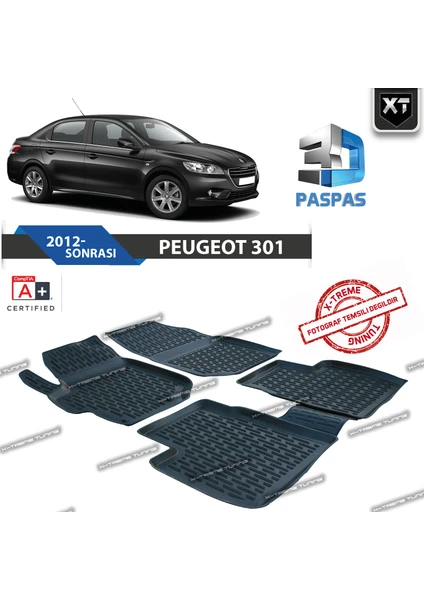 Xt Peugeot 301 2012- Sonrası 3D Havuzlu Paspas