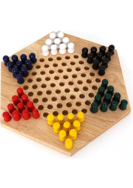 Ahşap Hexagon Çin Daması ve Solo Test Chinese Checkers Game modelleri