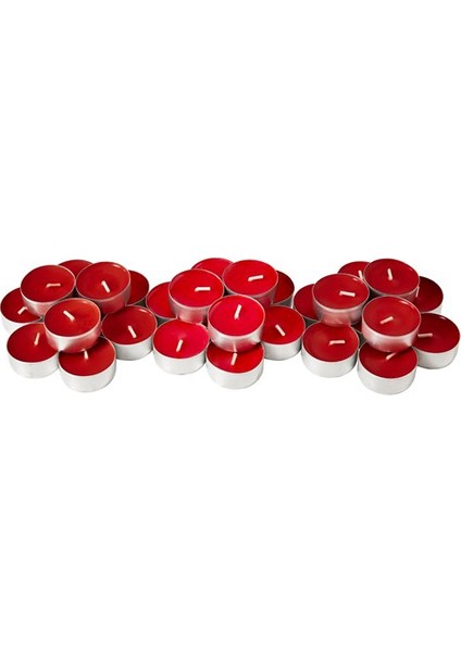 Mum Tealight Kırmızı Renkli 200 Adet