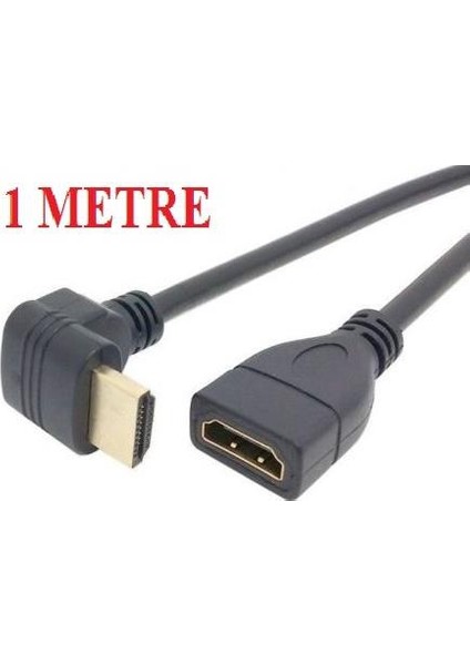 4667 Hdmi Dişi Erkek Uzatma 90 Derece Dirsek Kablosu 1 Metre