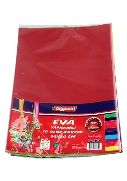 Eva Yapışkanlı 20 x 30 Karışık 10 Renk