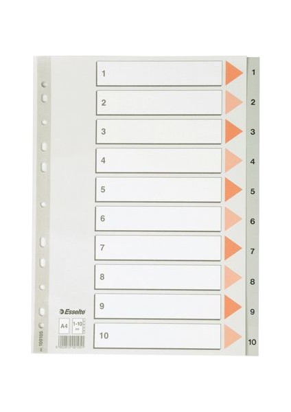 Seperator A4 1-10 Rakamlı