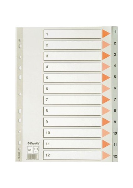 Seperator A4 1-12 Rakamlı