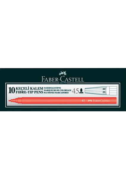 45 Keçeli Kalem 10'lu Renk - Kırmızı