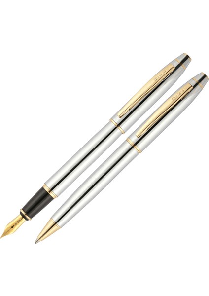 35 Gold Krom Tükenmez + Dolma Kalem Takımı