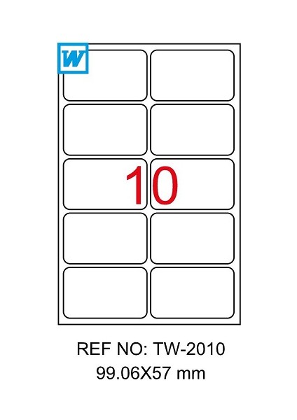Tw-2010 99 x 57 Mm Etiket