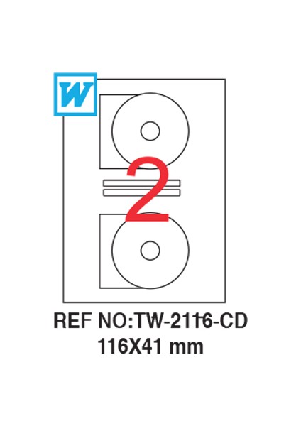 Tw-2116 Cd 116 x 41 Mm Etiket