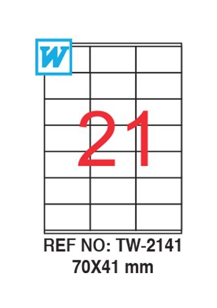 Tw-2141 70 x 41 Mm Etiket