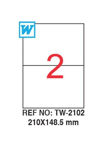 210 x 148,5 Mm Laser Etiket Tw-2102