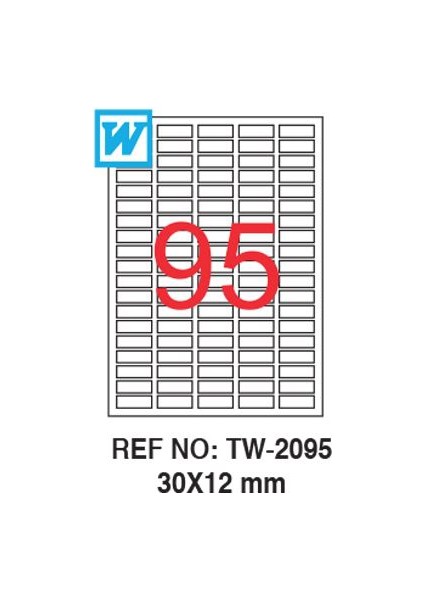 30 x 12 Mm Laser Etiket Tw-2095