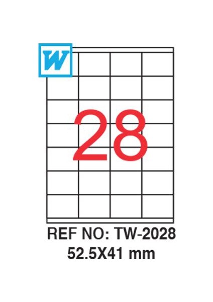 52,5 x 41 Mm Laser Etiket Tw-2028