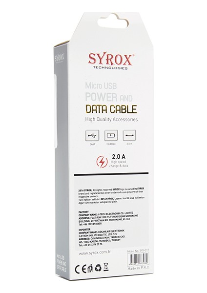 2A Micro Usb Data / Power Kablo 2 Metre