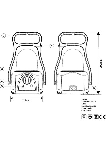 Ct-9950 Gemici El Feneri Şarjlı