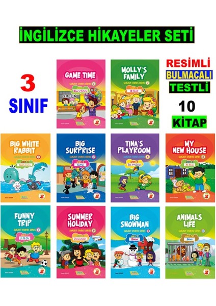 Akılyolu Publishing 3. Sınıf İngilizce Hikayeler Seti (10 Kitap) - Hasan Güneri