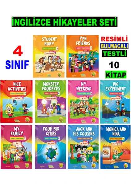 Akılyolu Publishing 4. Sınıf İngilizce Hikayeler Seti 10 Kit - Hasan Güneri