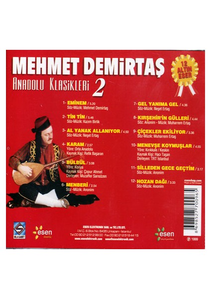 Mehmet Demirtaş - Anadolu Klasikleri 2 (CD)